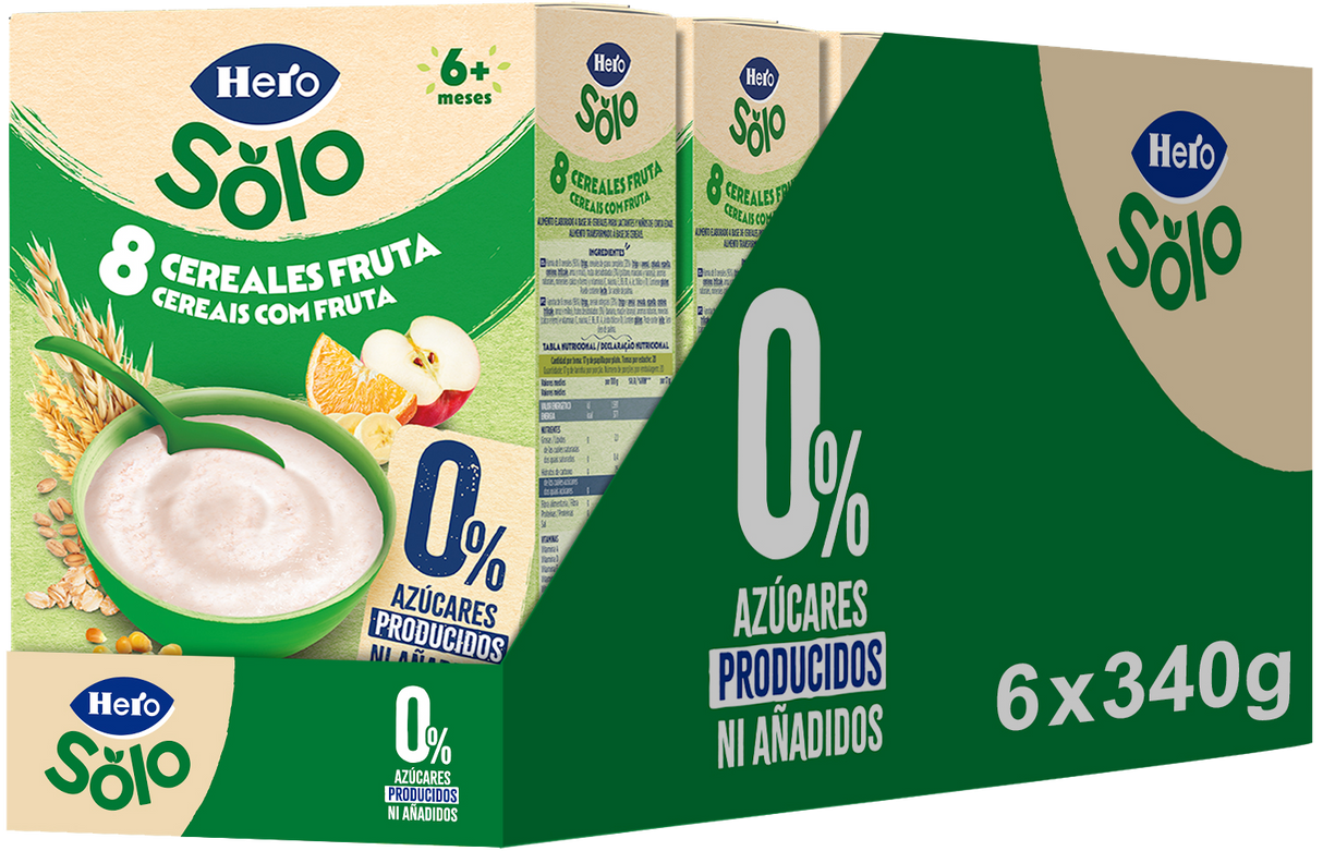 Papa Hero Solo 8 cereais com fruta