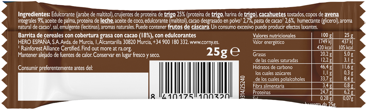 Barrita Corny Protein Cacao