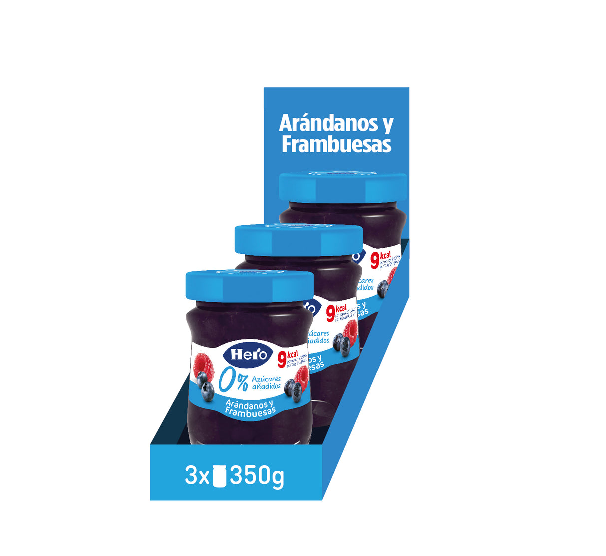Mermelada Hero sin azúcar añadido arándano y frambuesa