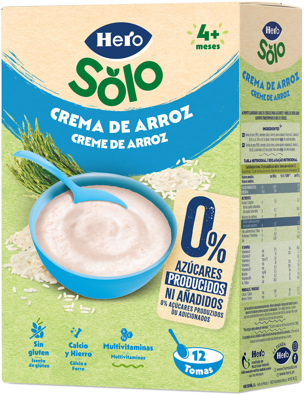 Papilla de cereales Hero Solo crema de arroz