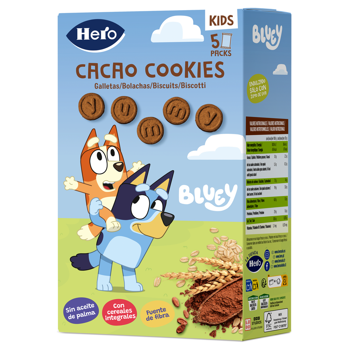 Galletas Hero Kids Bluey cacao