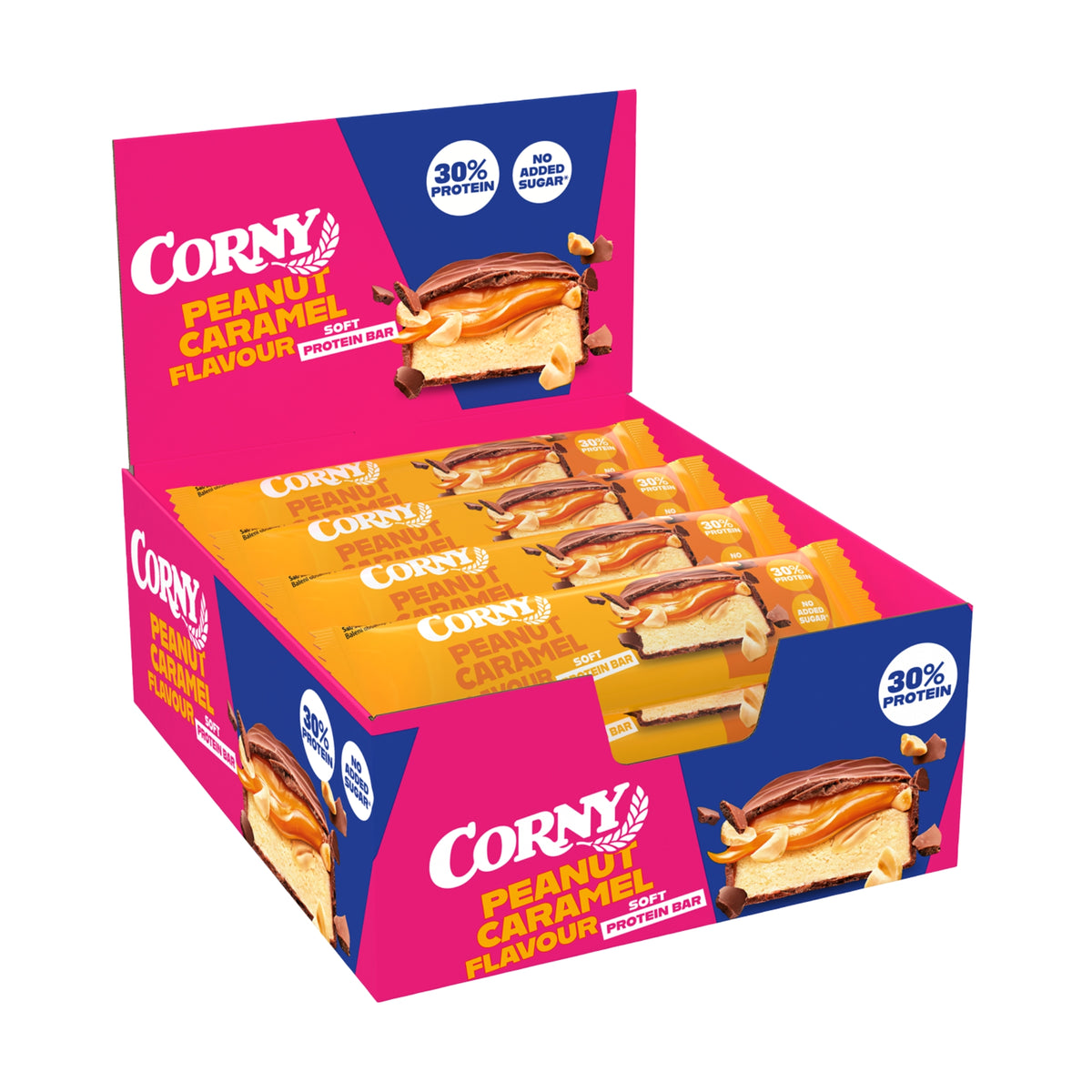 Barrita Corny Protein soft cacahuetes y caramelo