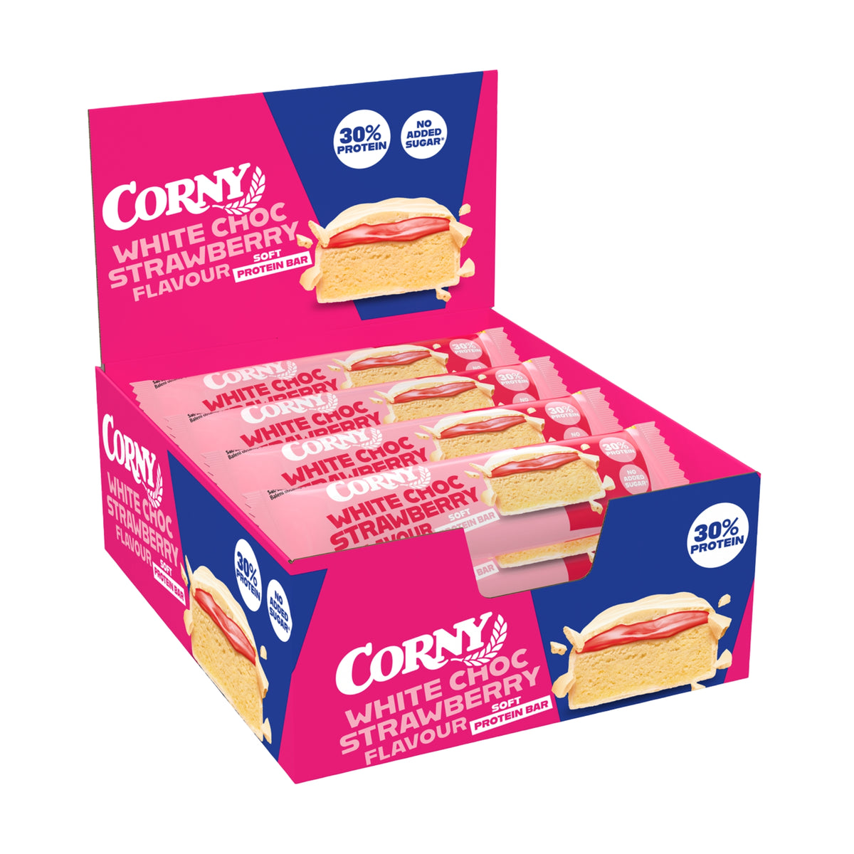 Barrita Corny Protein soft chocolate blanco y fresa