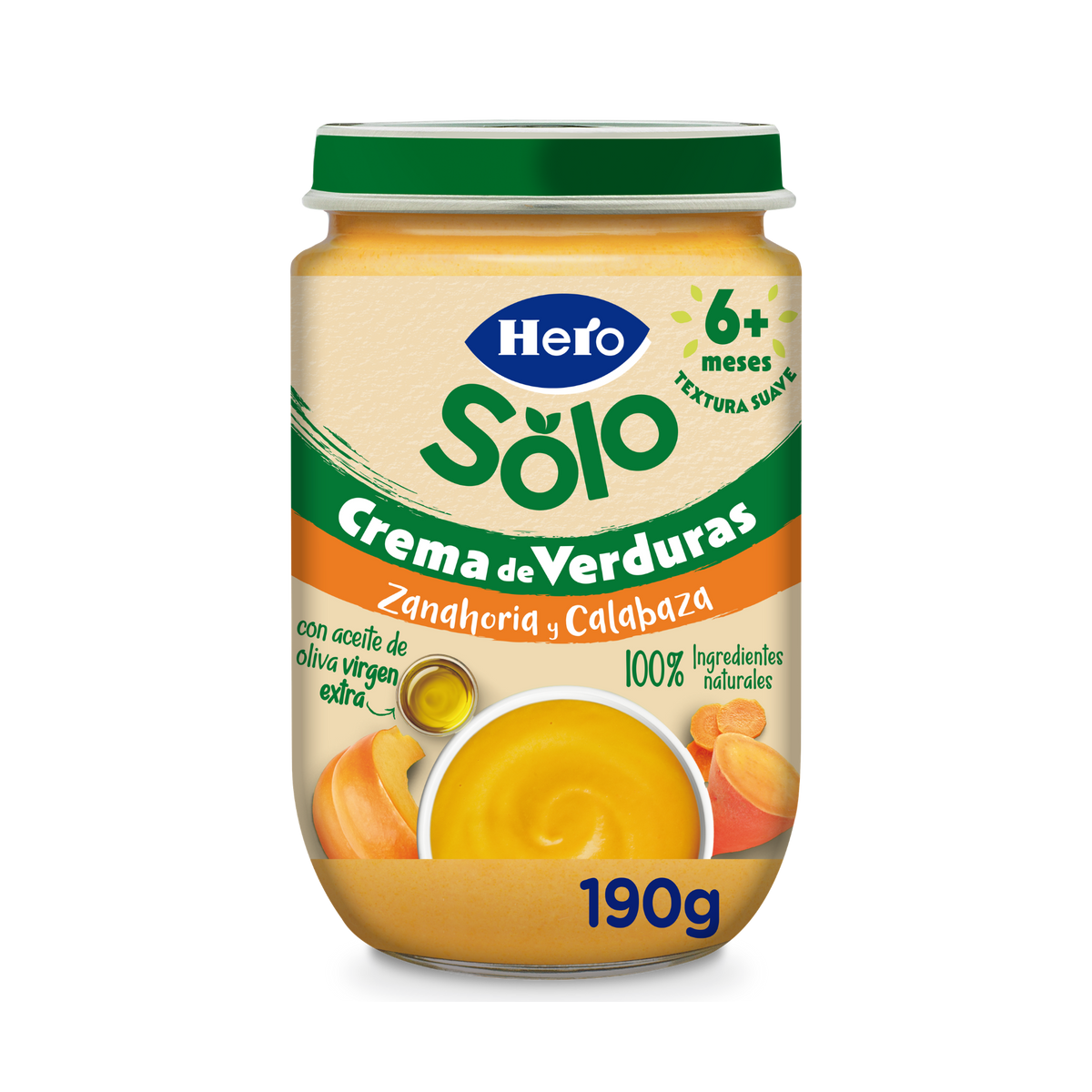 Tarrito Hero Solo crema de verduras zanahoria y calabaza