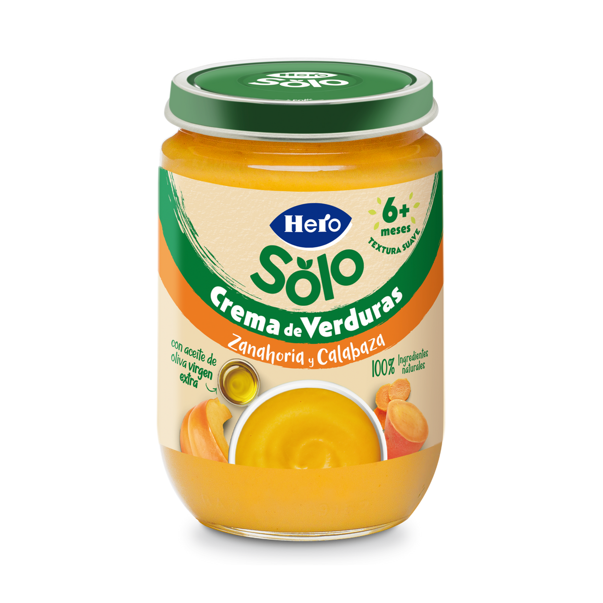 Tarrito Hero Solo crema de verduras zanahoria y calabaza