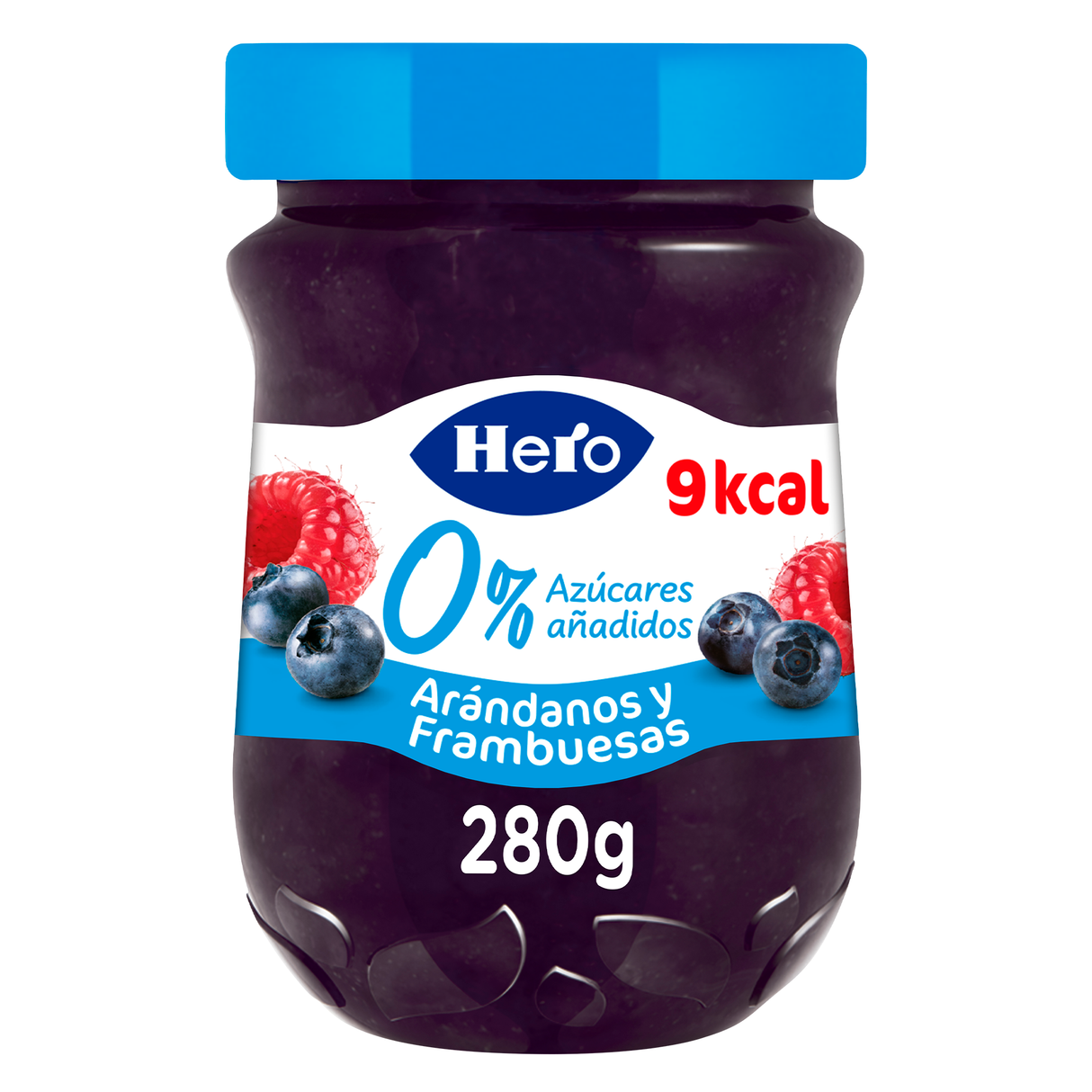Mermelada Hero sin azúcar añadido arándano y frambuesa