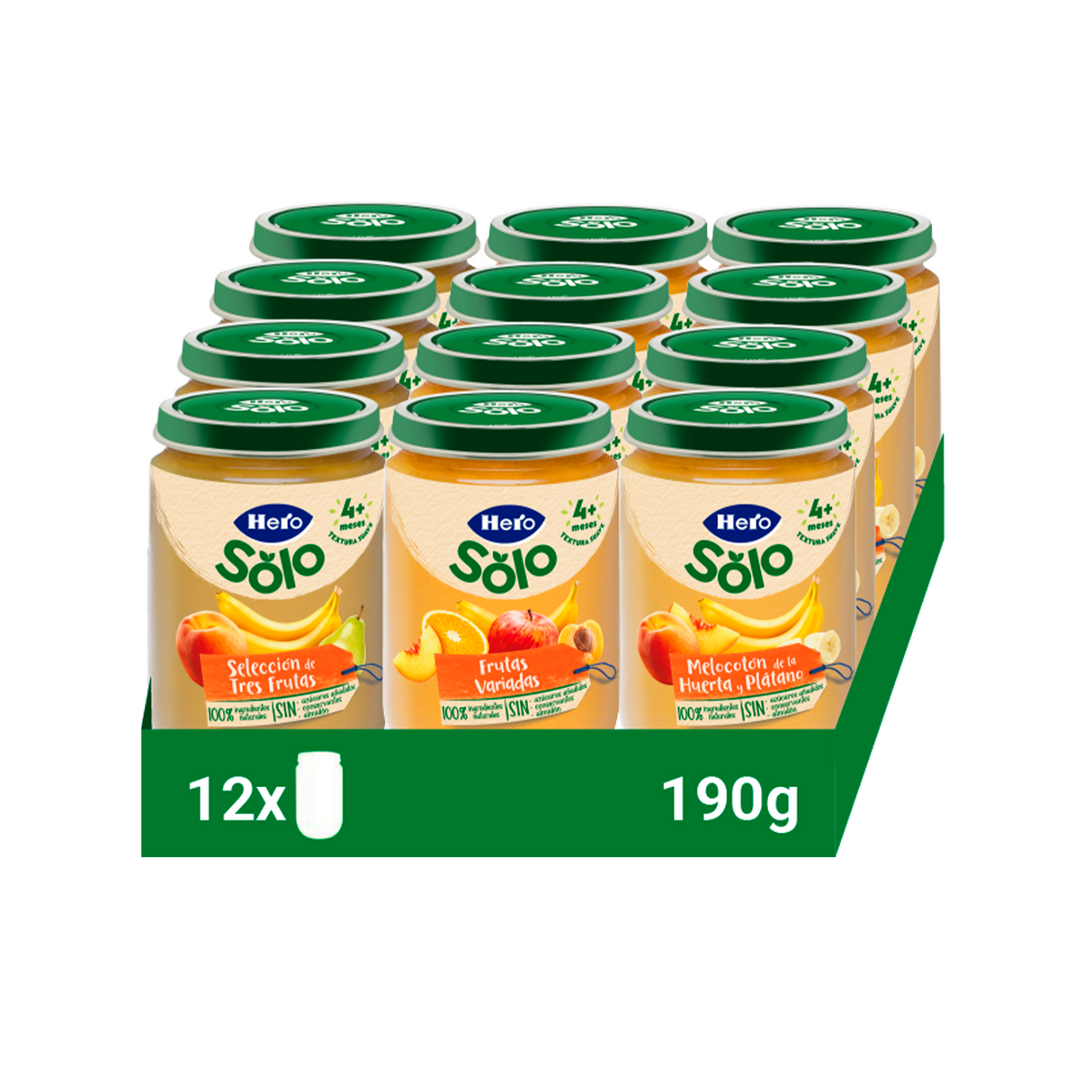 Pack ahorro mixto Hero Solo 12 tarritos fruta