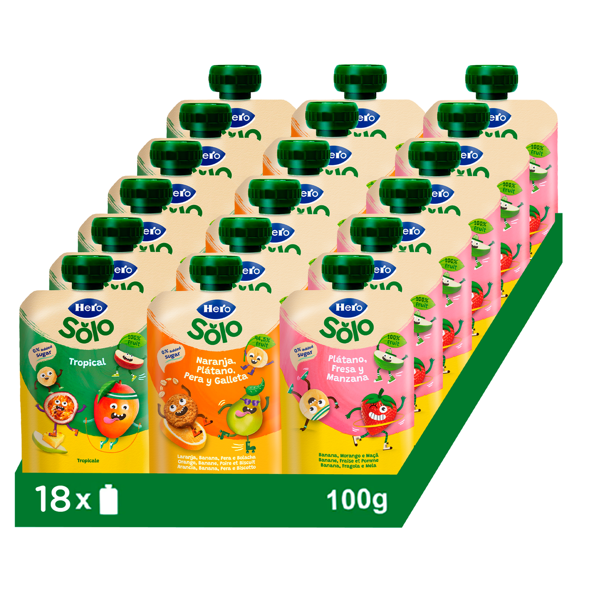 Pack ahorro mixto merienda 18 bolsitas Hero Solo