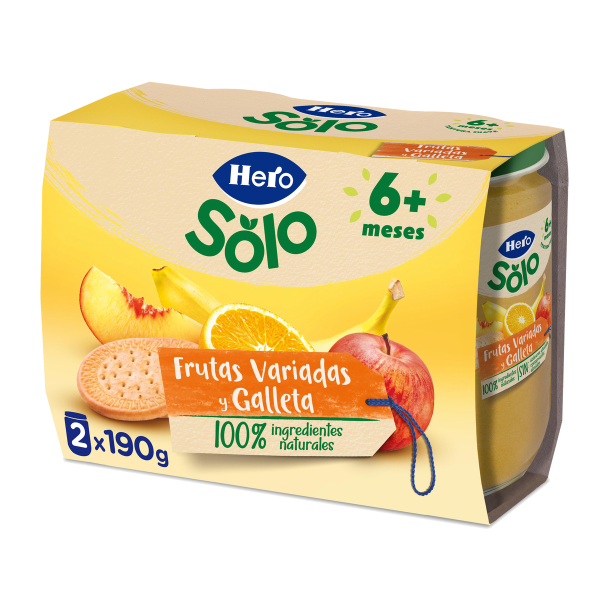Tarrito Hero Solo frutas variadas y galletas