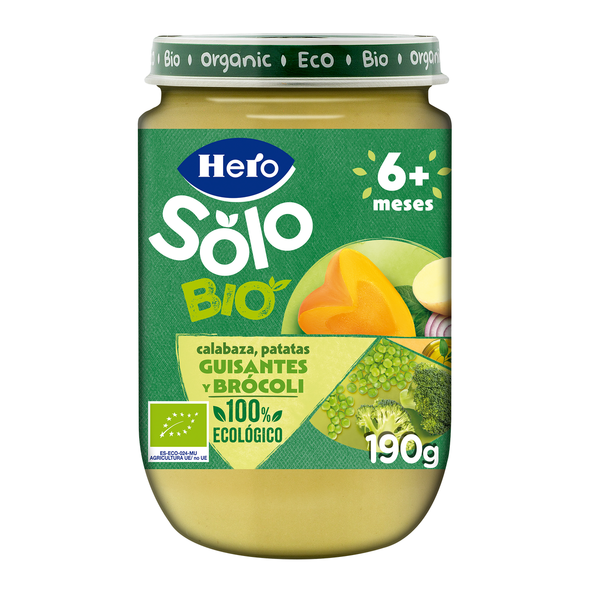 Tarrito Hero Solo Bio calabaza patatas guisantes y brócoli