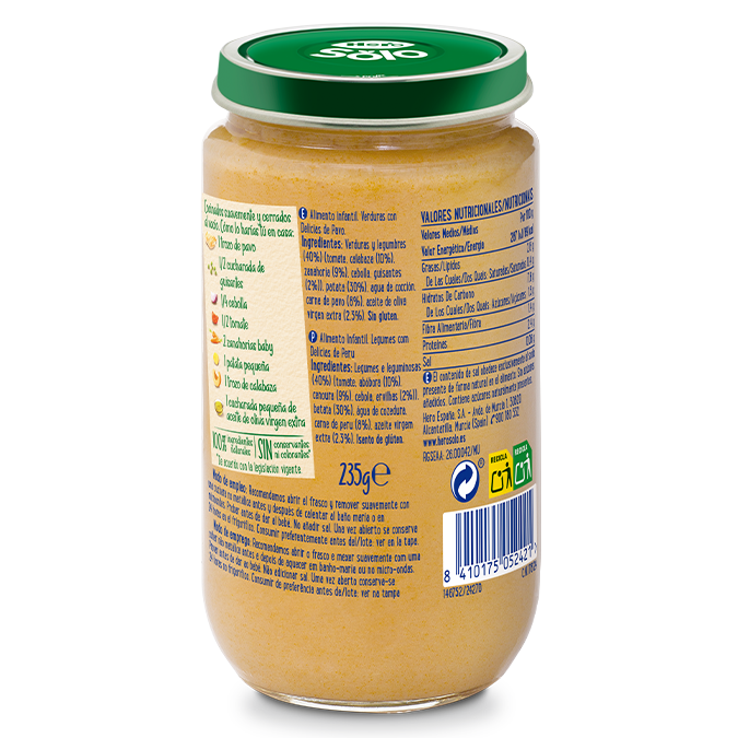 Tarrito Hero Solo verduras con delicias de pavo