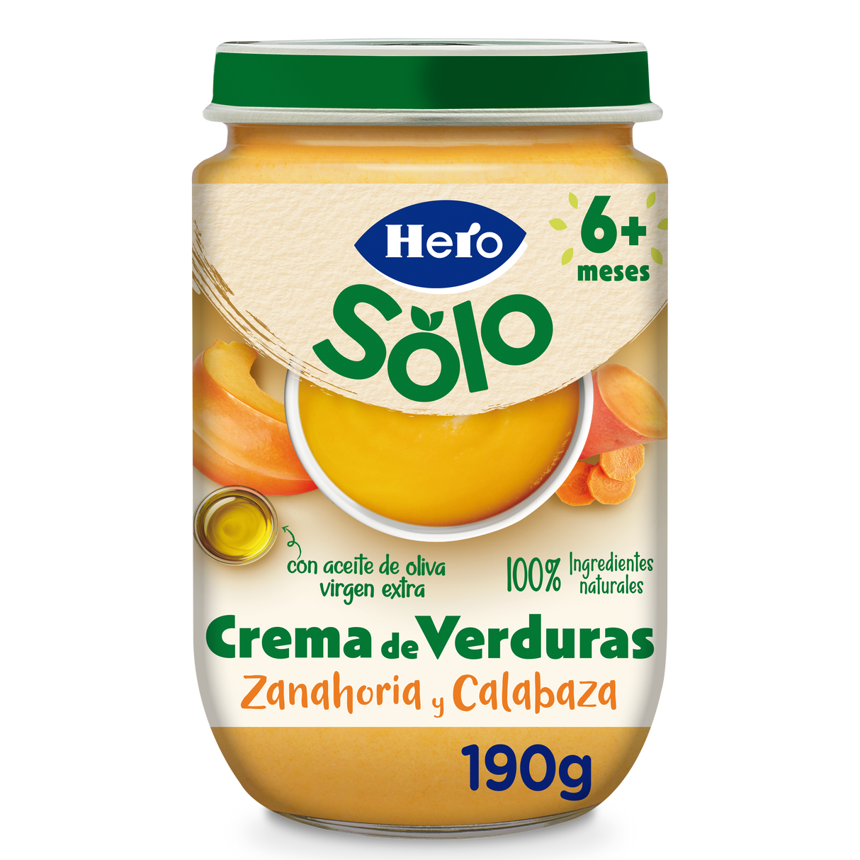 Tarrito Hero Solo crema de verduras zanahoria y calabaza