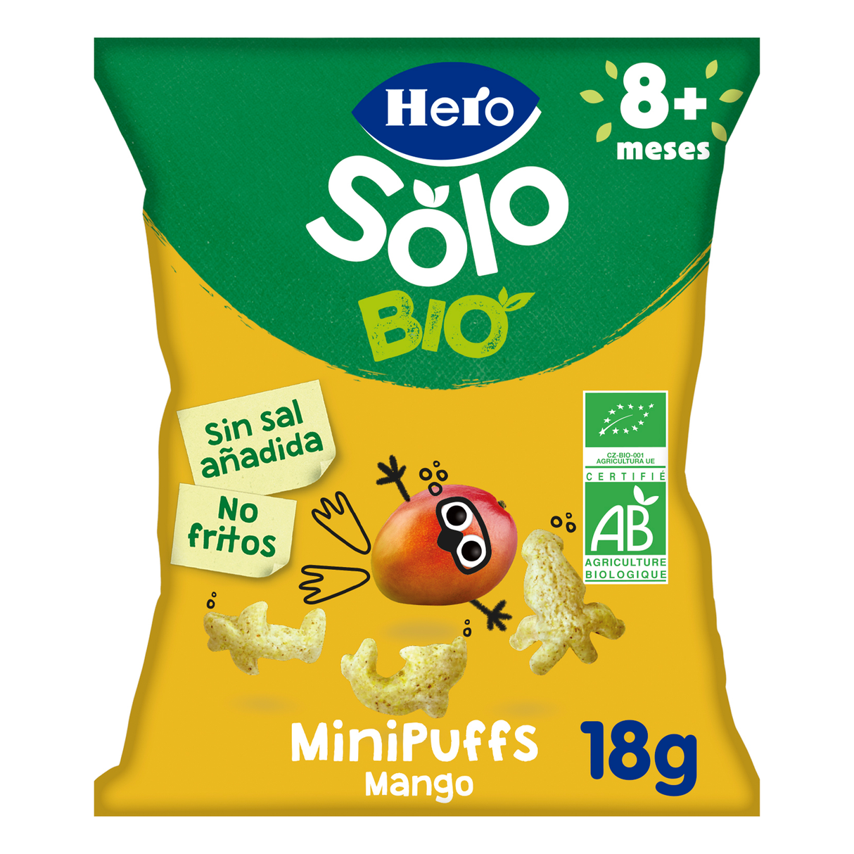 Snacks Hero Solo Bio minipuffs mango