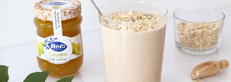 Smoothie de plátano y avena con confitura extra de ciruelas