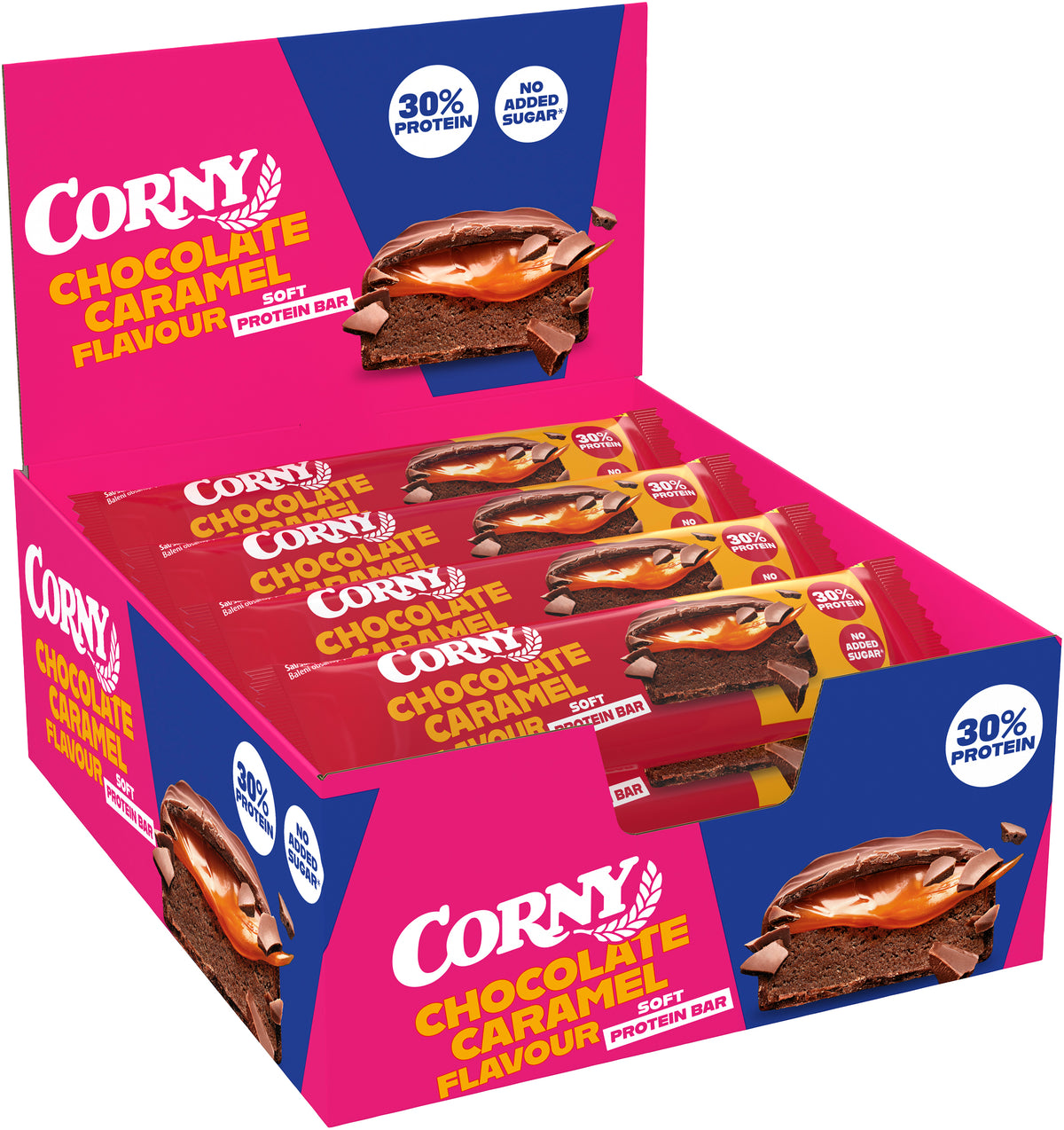 Barrita Corny Protein soft chocolate y caramelo Pack 12 unidades