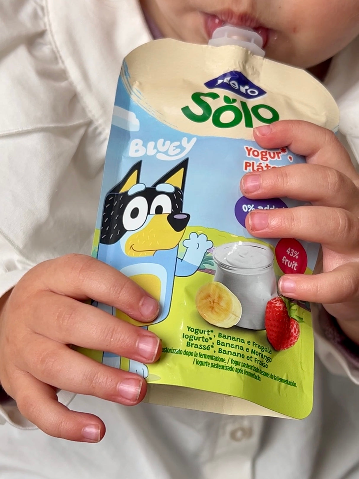 Bolsita Hero Solo Bluey yogurín con plátano y fresa