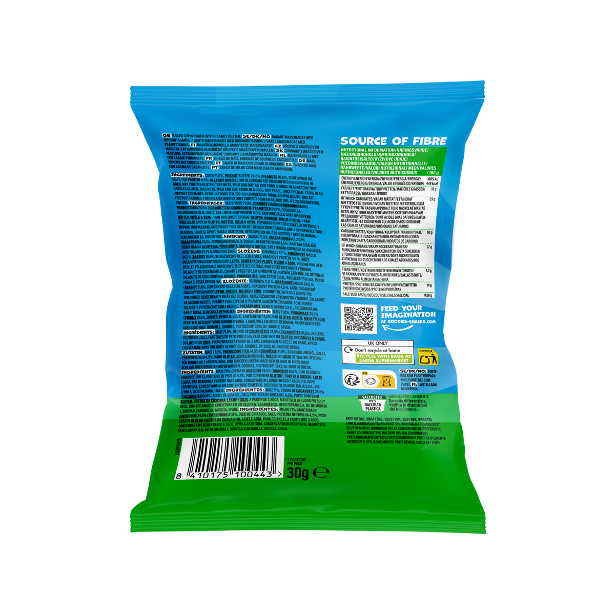 Snacks Goodies Puffs mantequilla de cacahuete