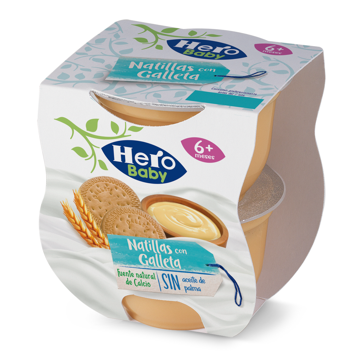 Tarrina Hero Baby natillas con galletas