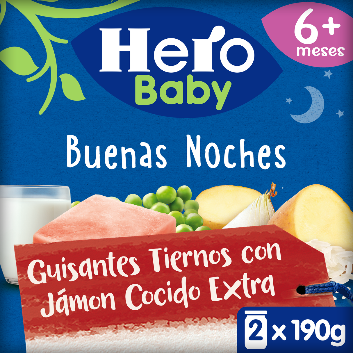 Pote Hero Baby de ervilhas com presunto cozido extra