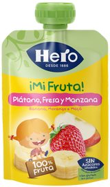 Saqueta de fruta Hero banana morango e maçã