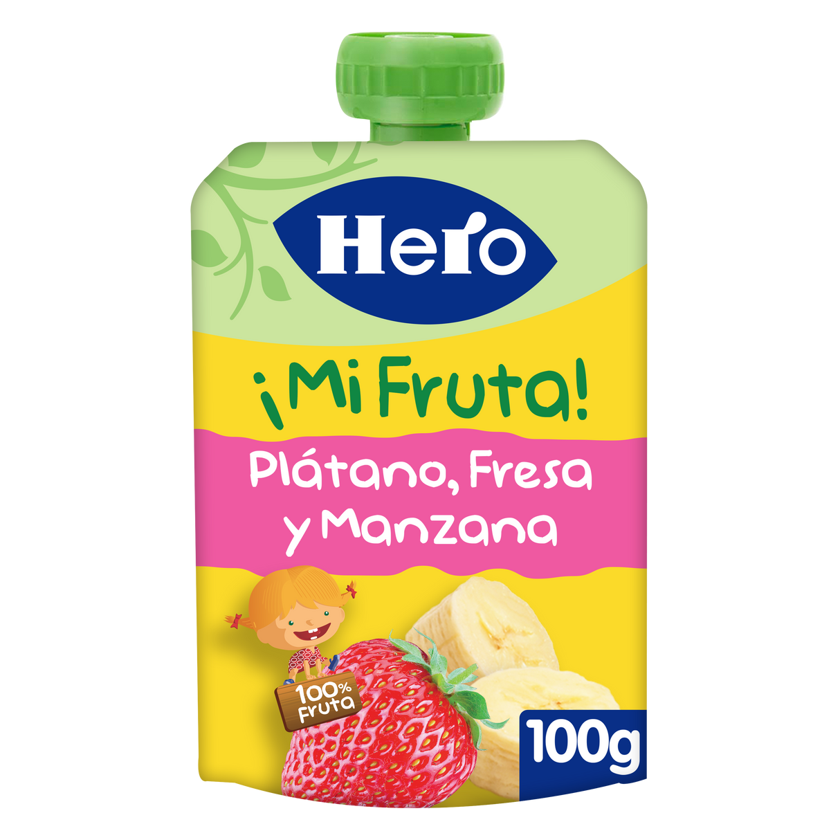 Saqueta de fruta Hero banana morango e maçã