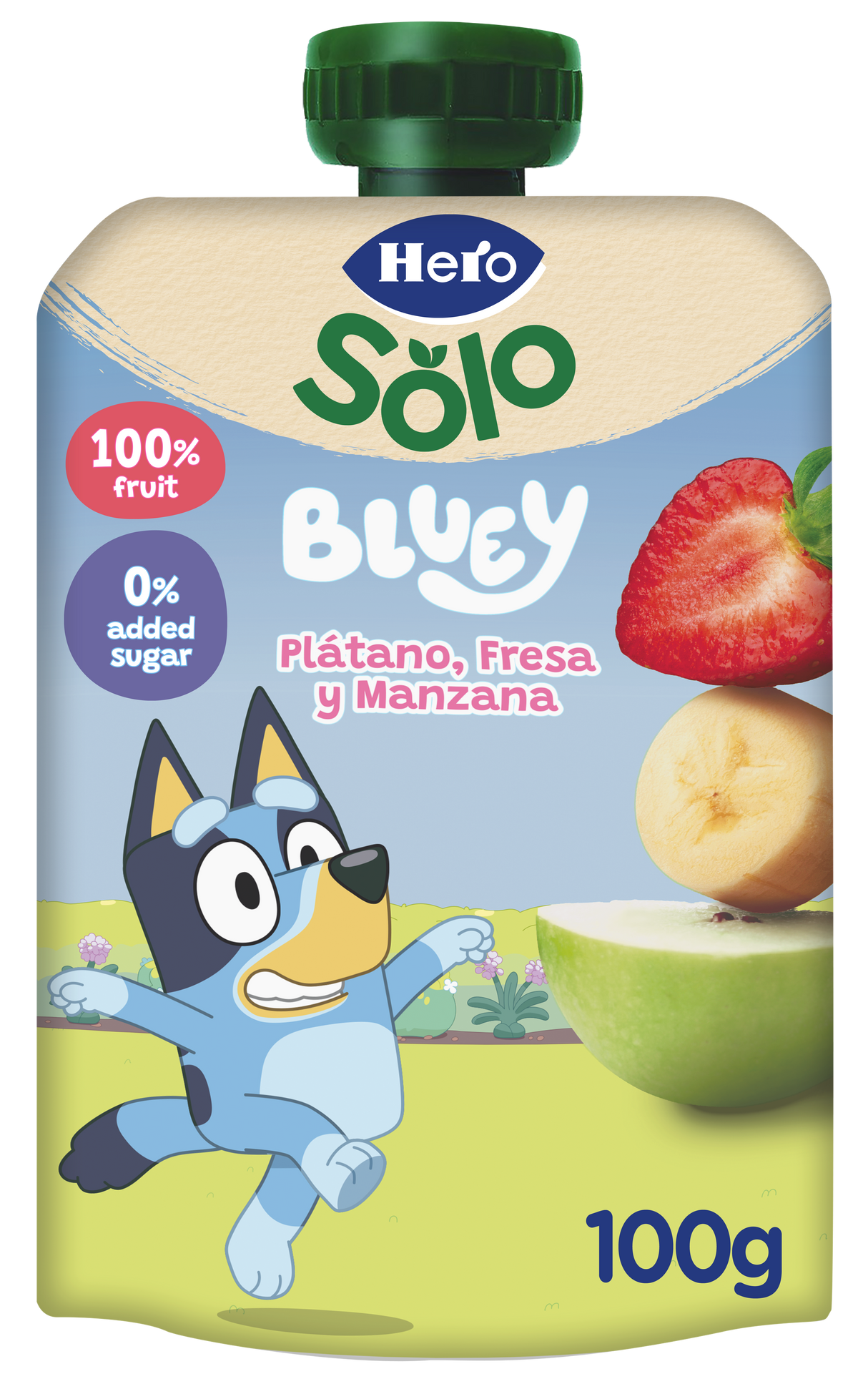 Bolsita Hero Solo plátano fresa y manzana Bluey