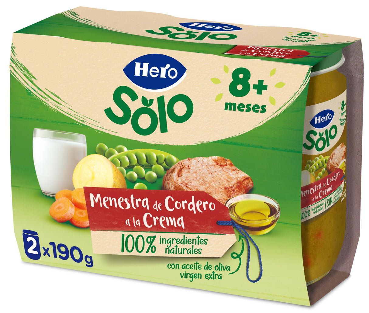 Frasco de ensopado de cordeiro com creme Hero Baby