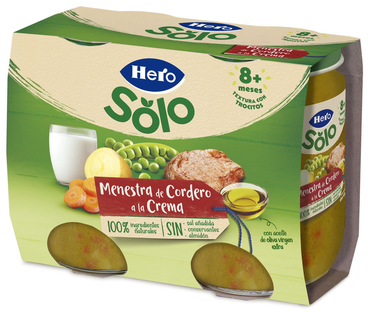 Frasco de ensopado de cordeiro com creme Hero Baby