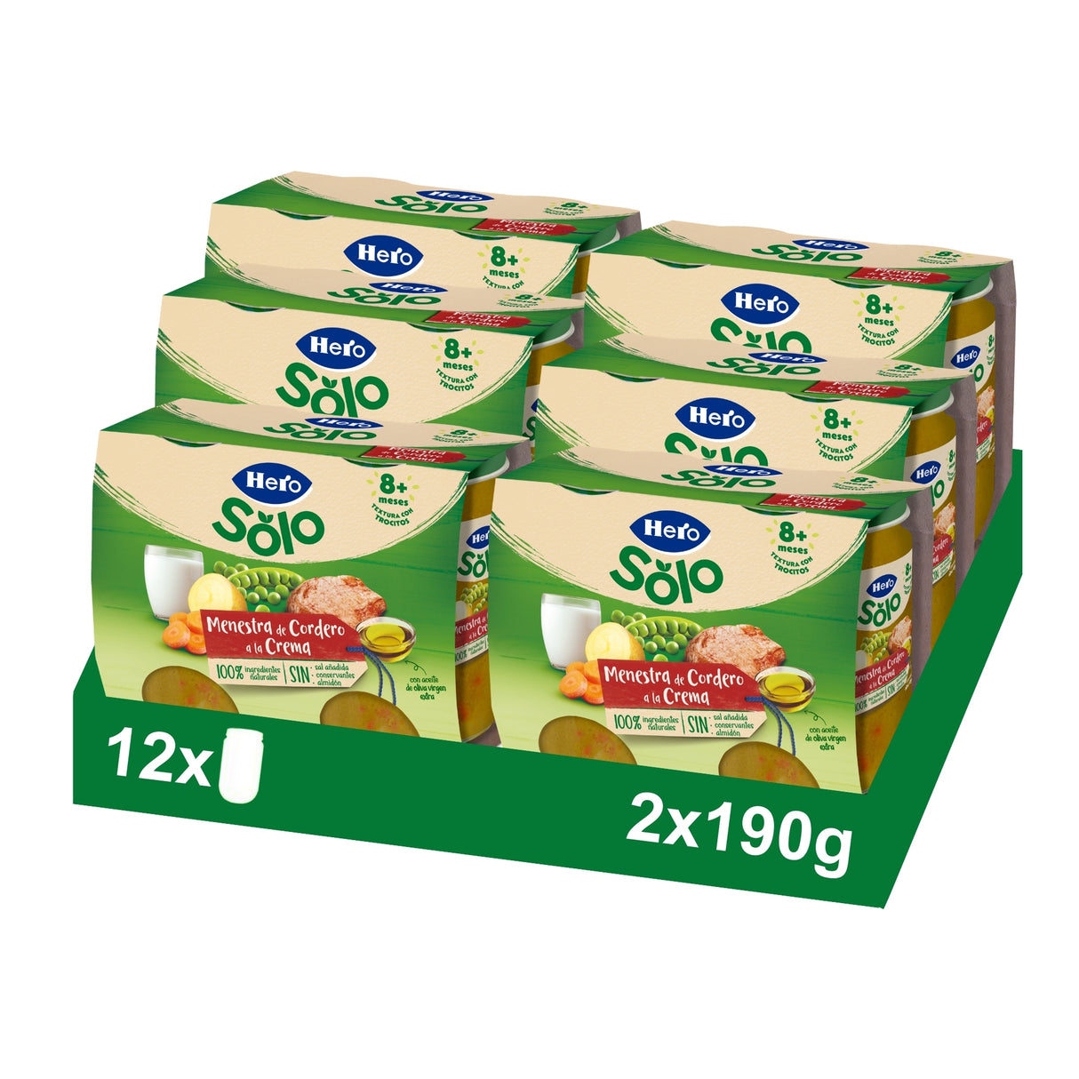 Frasco de ensopado de cordeiro com creme Hero Baby