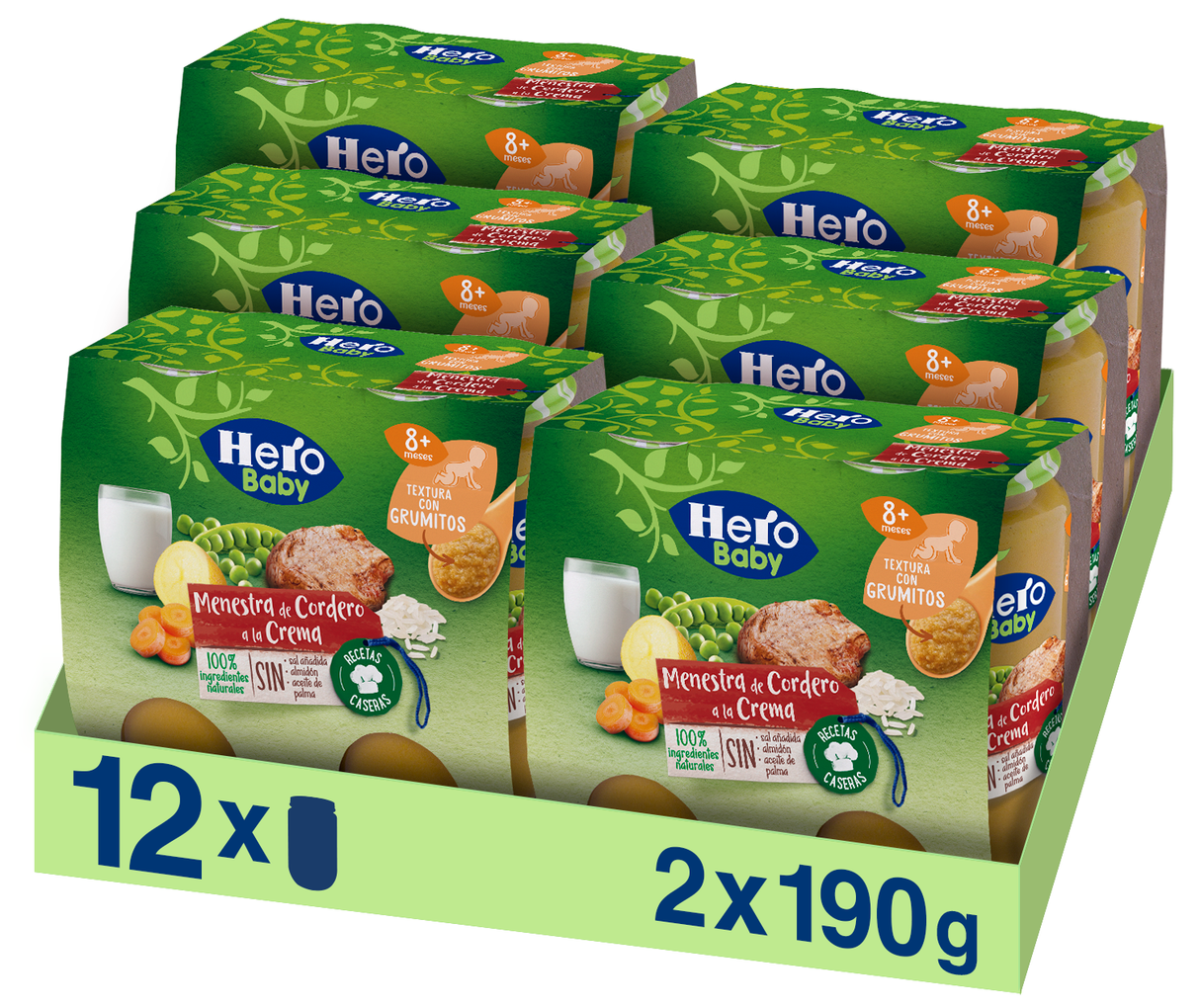 Frasco de ensopado de cordeiro com creme Hero Baby