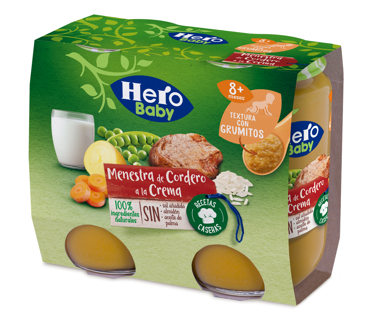 Frasco de ensopado de cordeiro com creme Hero Baby