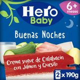 Pote Hero Baby de creme de abobrinha com presunto e queijo