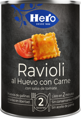 Ravioli al huevo con carne Hero