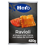 Ravioli al huevo con carne Hero