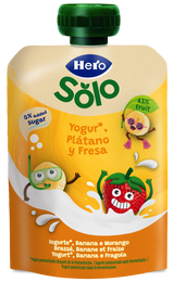 Saqueta Hero iogurte com banana e morango