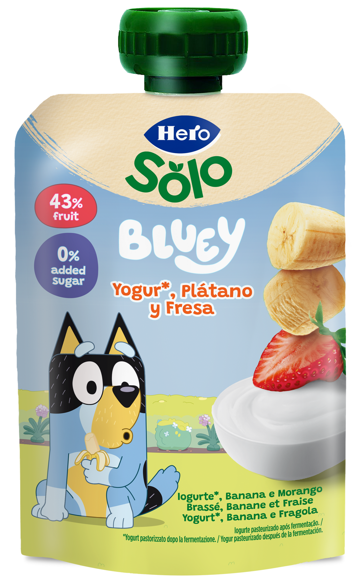 Bolsita Hero Solo yogur plátano y fresa Bluey