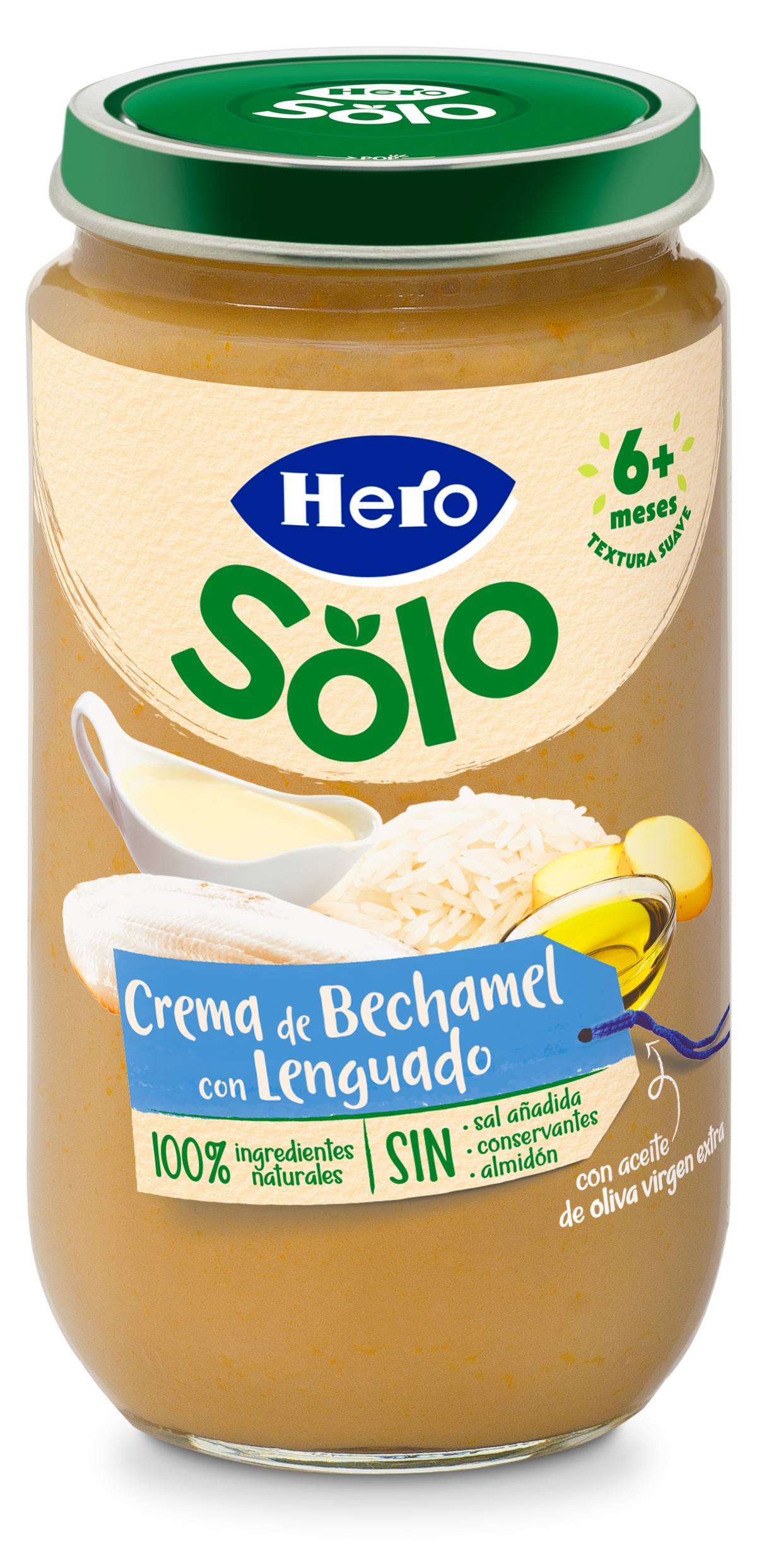 Hero Solo Pack Tarritos Sabores Variados (6 Crema de Bechamel con Lenguado y 6 Verduritas Merluza). Para bebés de más de 6 meses.Pack 12x235gr