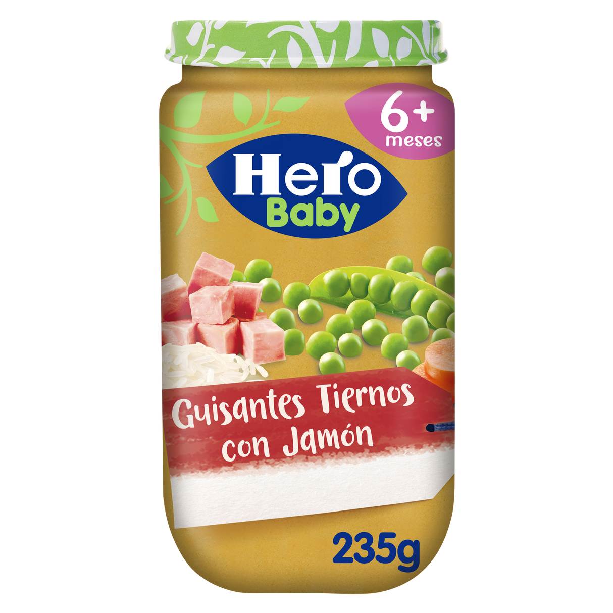 Pote Hero Baby de ervilhas com presunto