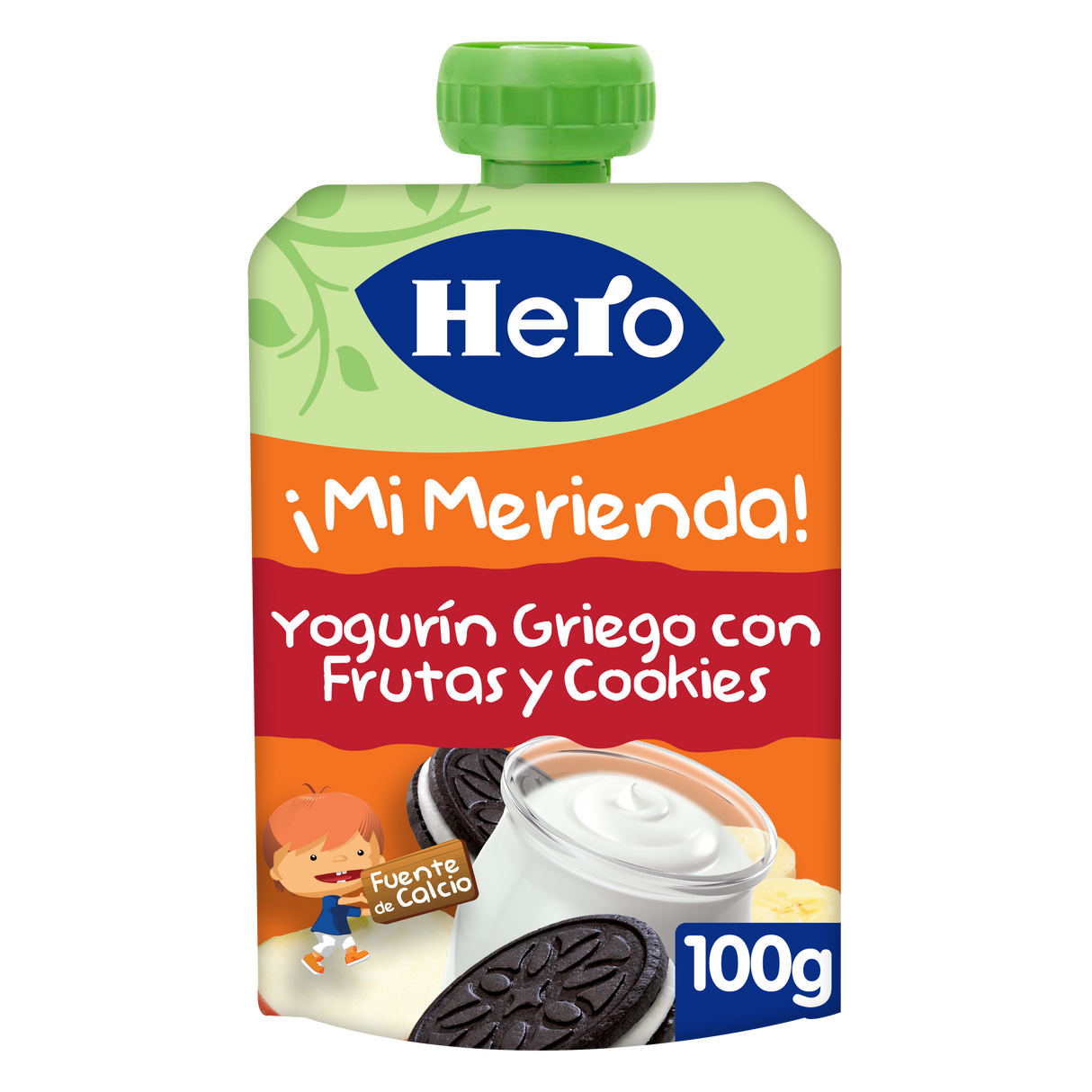 Bolsita Hero yogurín griego con frutas y cookies