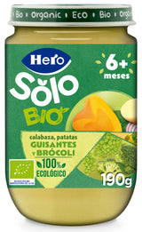 Tarrito Hero Solo Bio calabaza patatas guisantes y brócoli