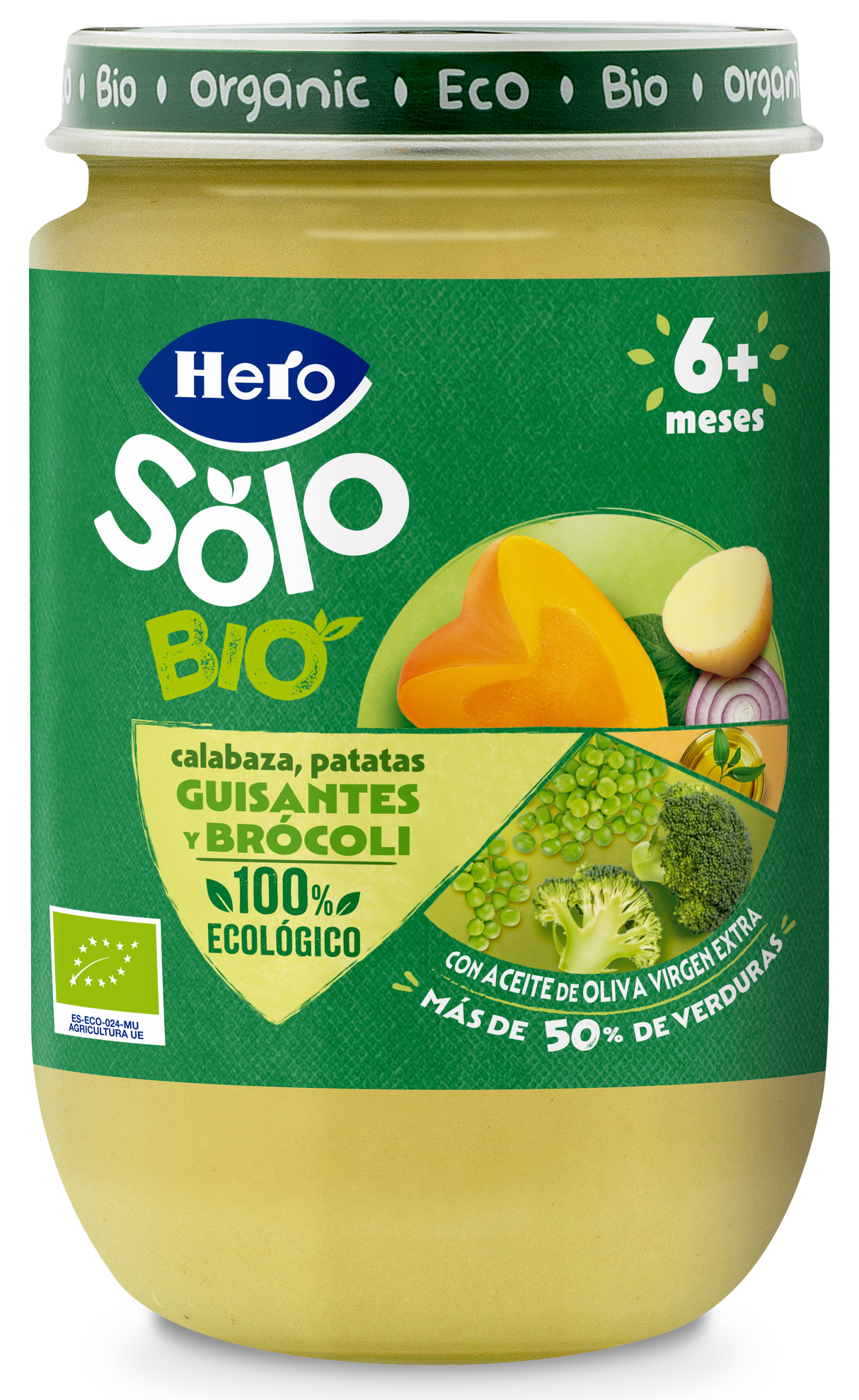 Tarrito Hero Solo Bio calabaza patatas guisantes y brócoli