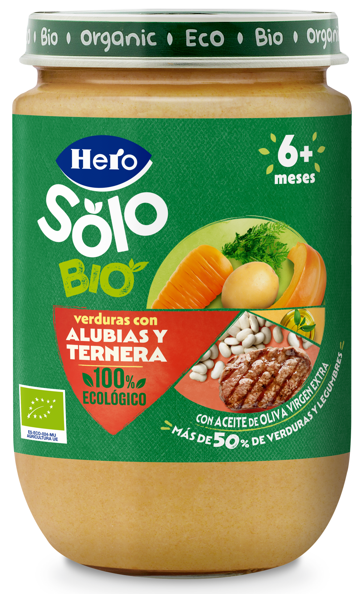 Tarrito Hero Solo Bio verduras con alubias y ternera