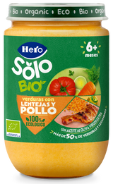 Tarrito Hero Solo Bio verduras con lentejas y pollo