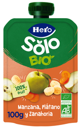 Saqueta Eco Hero Solo maçã, banana e cenoura