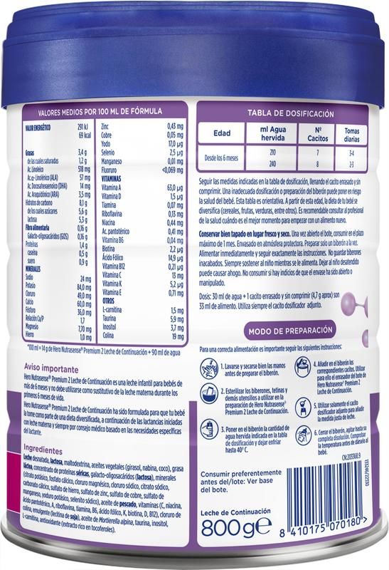 Leche infantil Nutrasense Premium 2