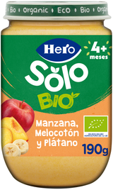 Boião Hero Solo Bio maçã, pêssego e banana