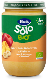 Boião Hero Solo Bio maçã, pêssego e banana