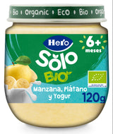 Boião Hero Solo Bio maçã, banana e iogurte