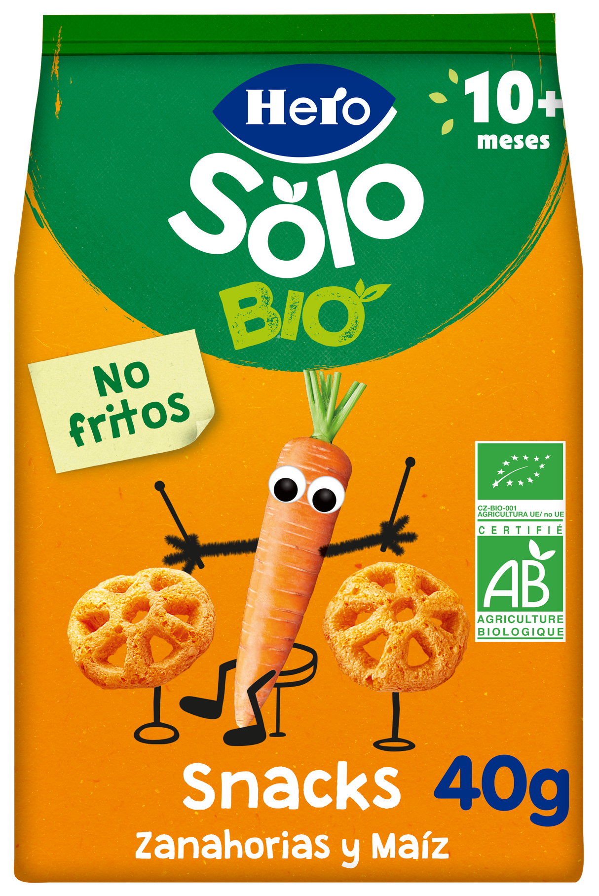 Snacks Hero Solo Bio zanahoria y maíz