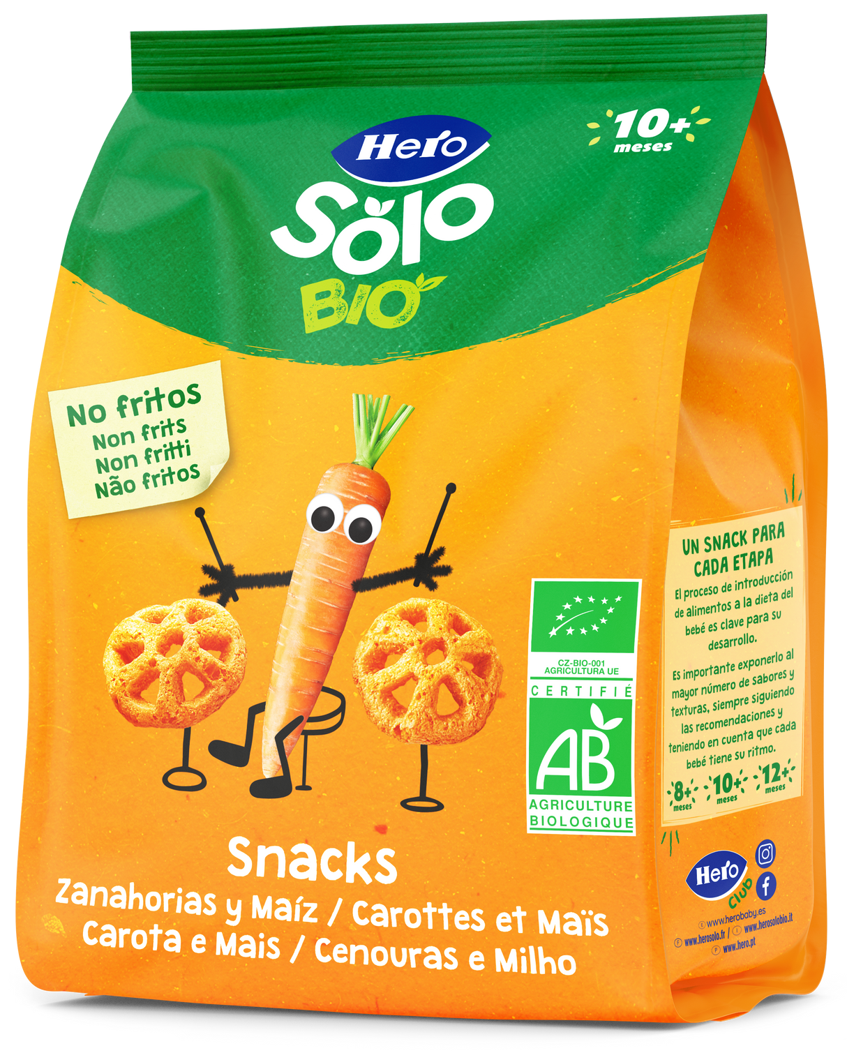 Snacks Hero Solo Bio zanahoria y maíz